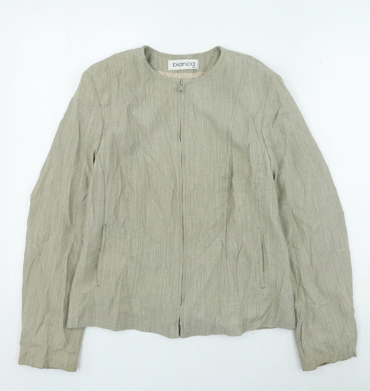 Bianca Womens Beige Jacket Size 12