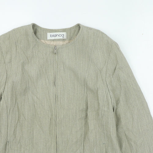 Bianca Womens Beige Jacket Size 12