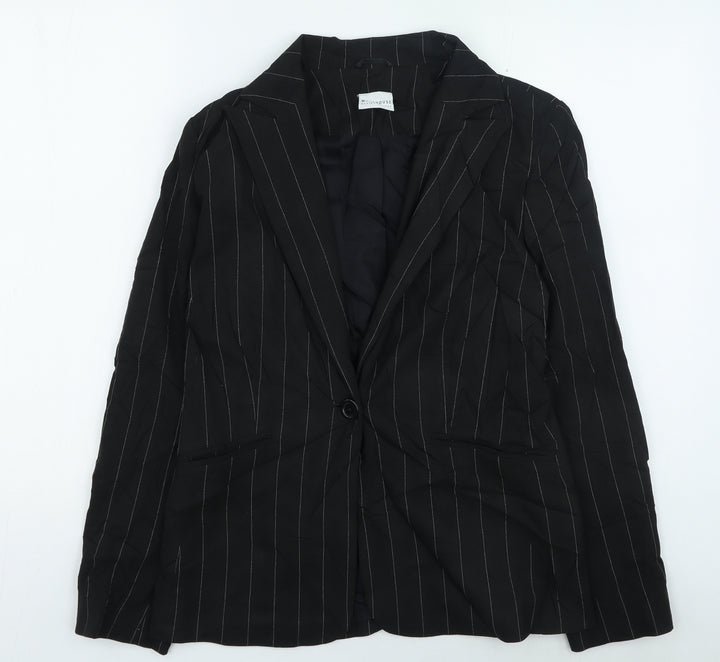 Warehouse Womens Black Striped Jacket Size 10