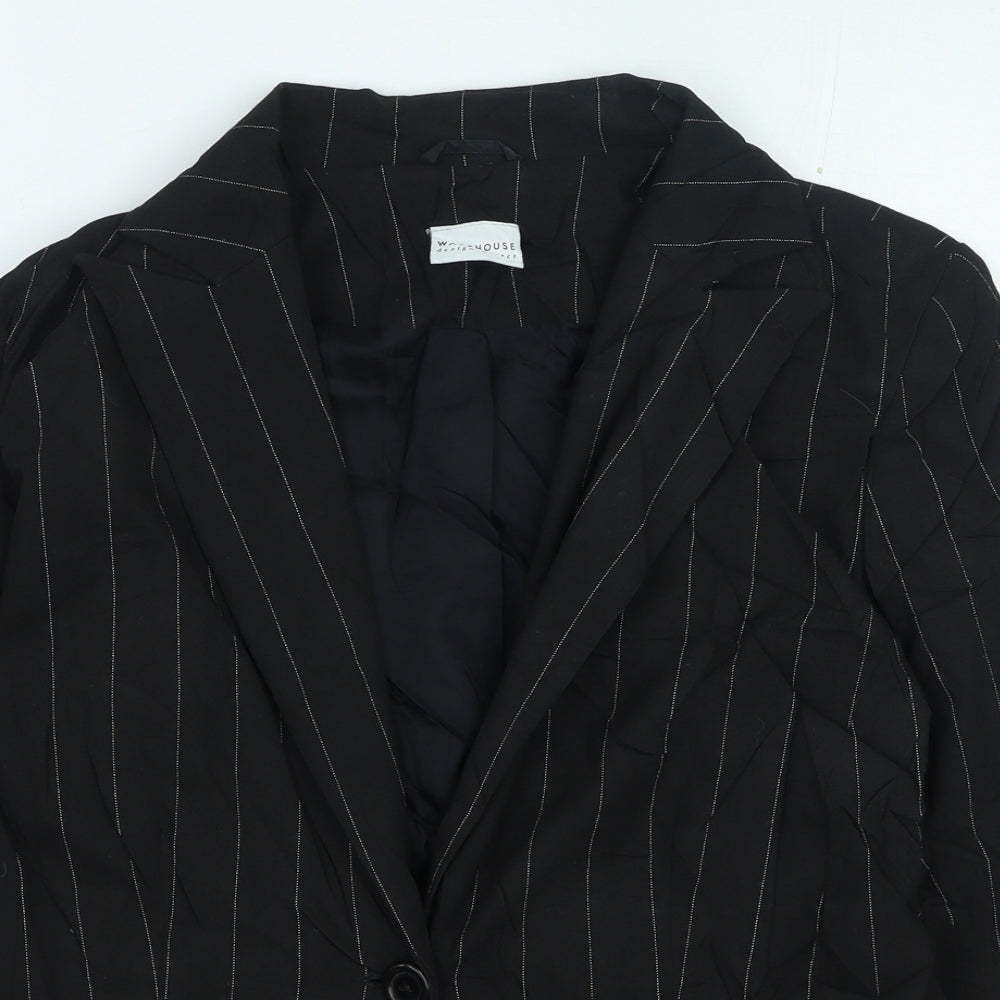 Warehouse Womens Black Striped Jacket Size 10