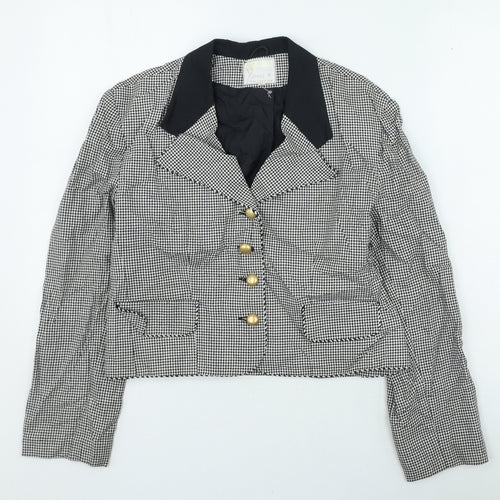 H&M Womens Black Check Jacket Size 12