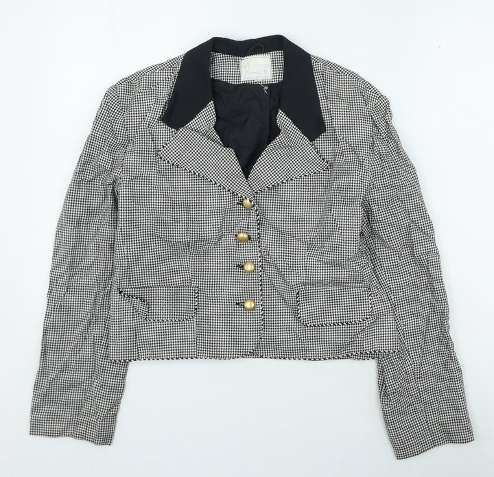 H&M Womens Black Check Jacket Size 12