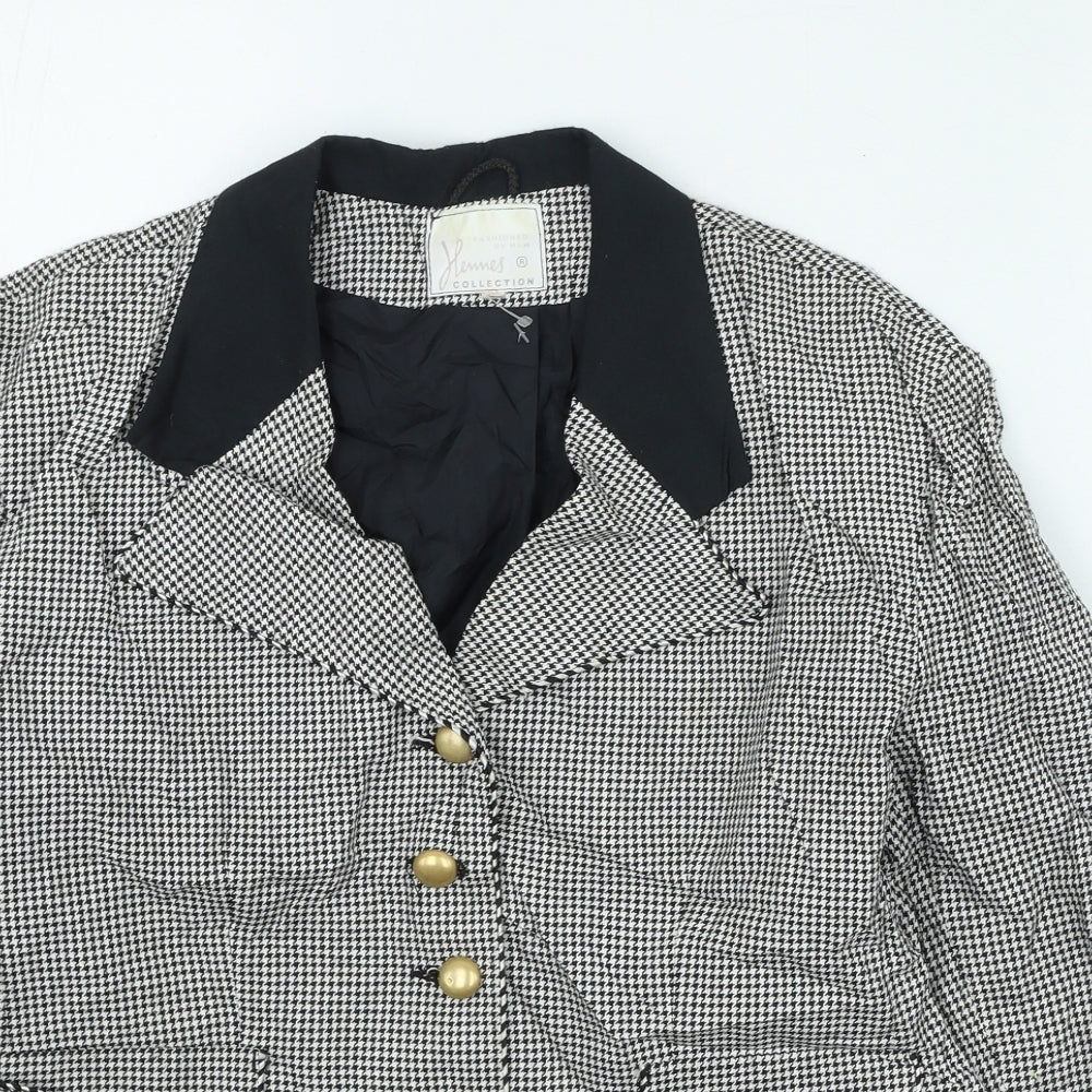 H&M Womens Black Check Jacket Size 12