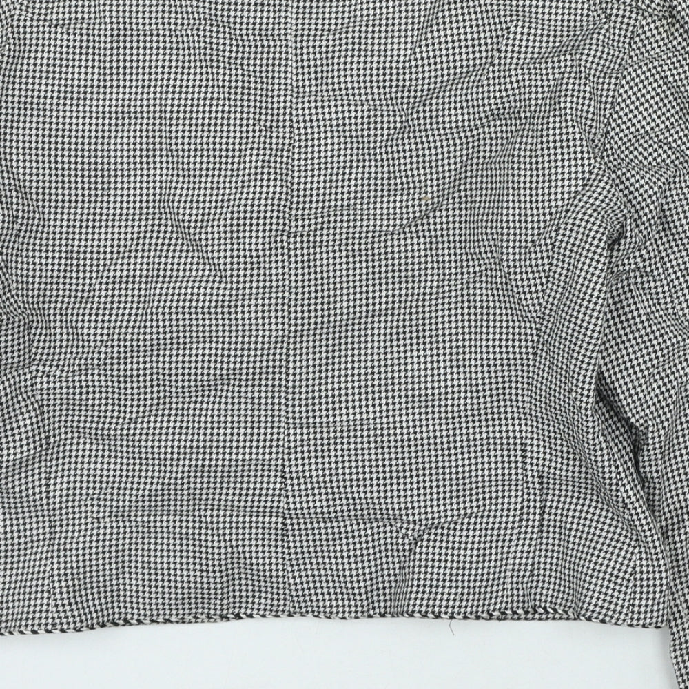 H&M Womens Black Check Jacket Size 12