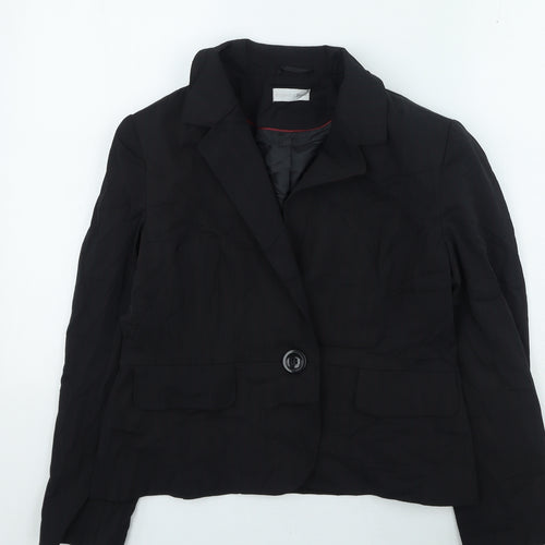 Essential style Womens Black Striped Jacket Size 14