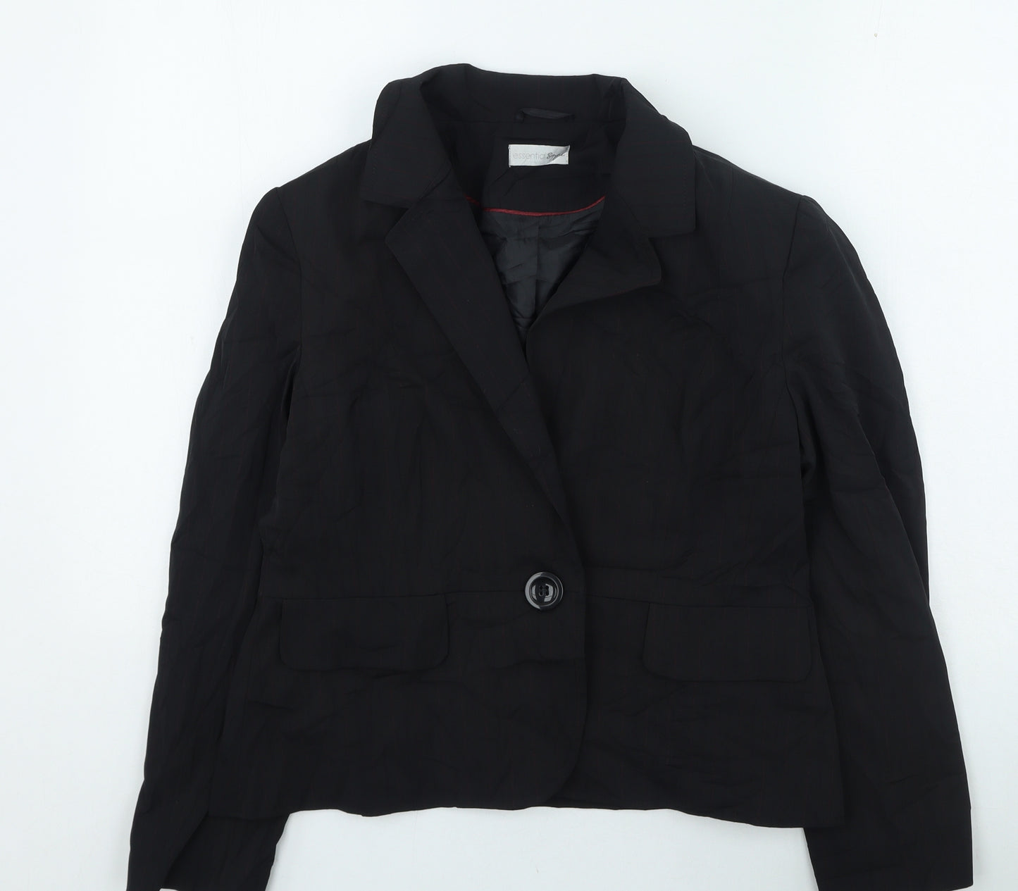 Essential style Womens Black Striped Jacket Size 14