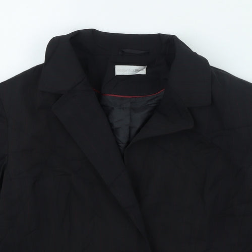 Essential style Womens Black Striped Jacket Size 14