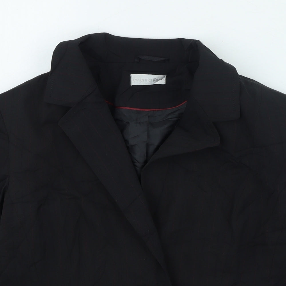 Essential style Womens Black Striped Jacket Size 14