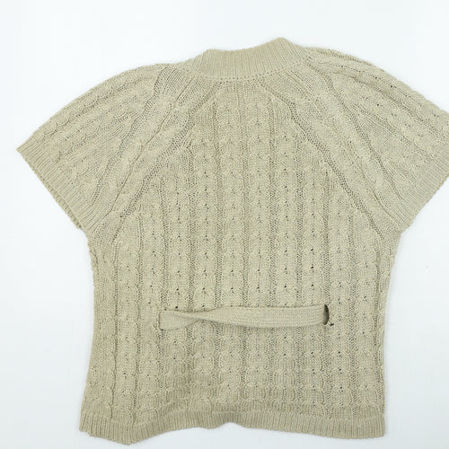 George Womens Beige V-Neck Acrylic Cardigan Jumper Size 16