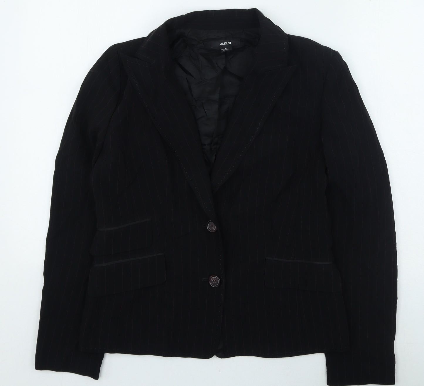 ALFAVI Womens Black Striped Jacket Size 6