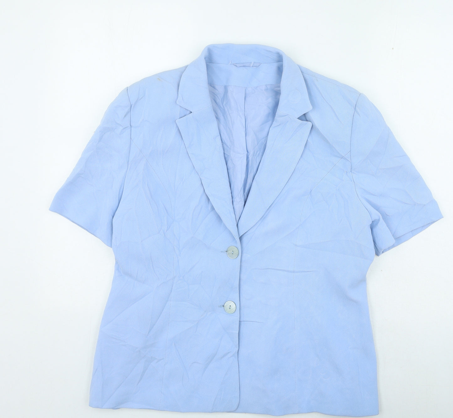 Richards Womens Blue Collared Polyester Cardigan Jumper Size 16