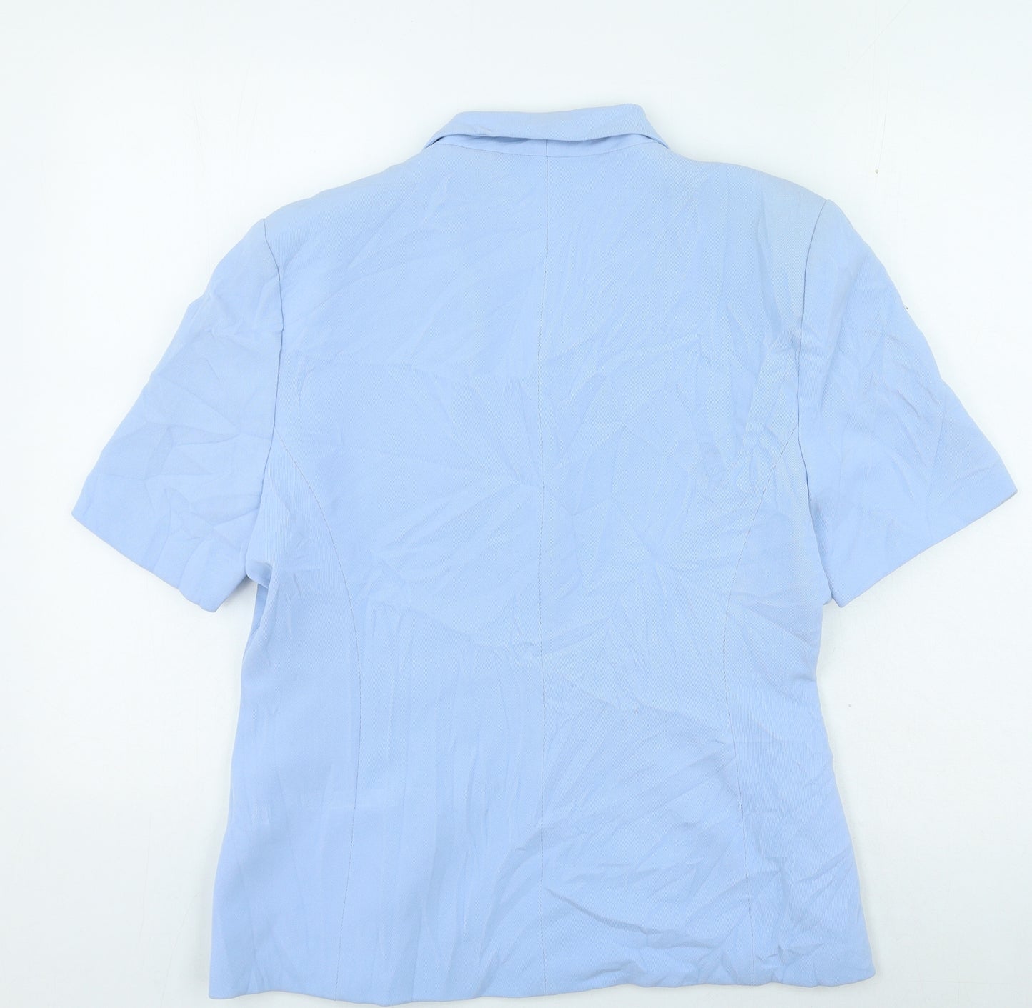 Richards Womens Blue Collared Polyester Cardigan Jumper Size 16