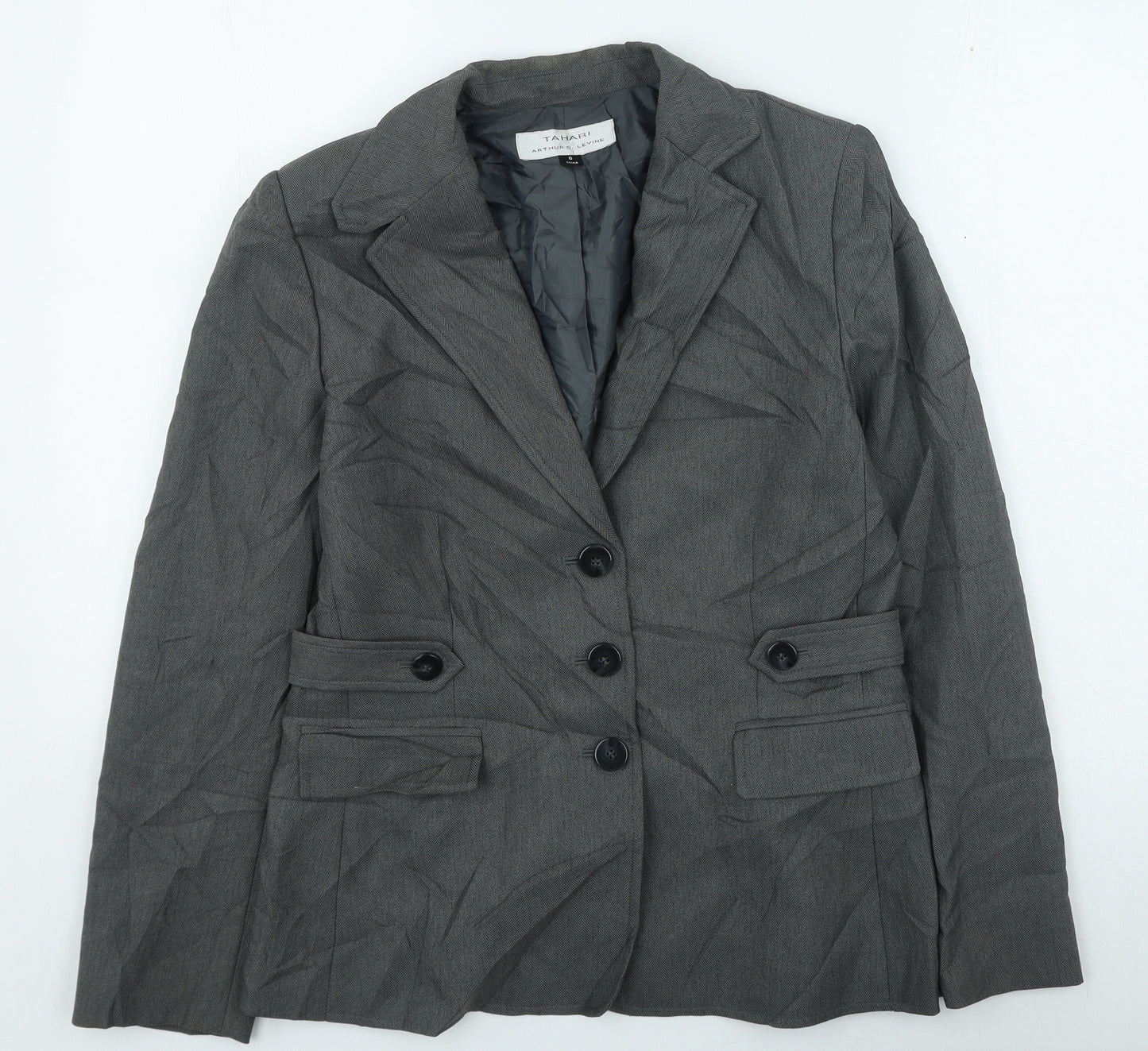 Tahari Womens Grey Jacket Size 6