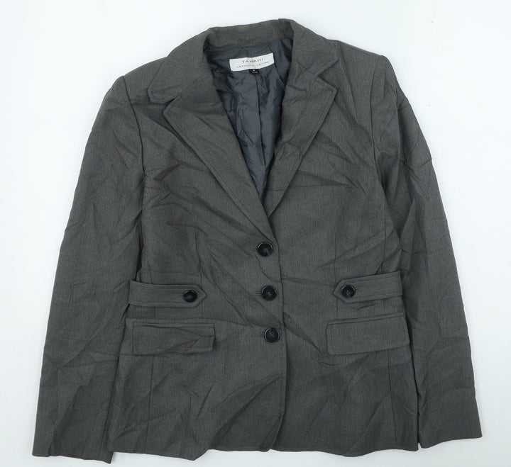 Tahari Womens Grey Jacket Size 6
