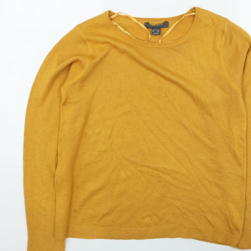 Primark Womens Orange Round Neck Acrylic Pullover Jumper Size M