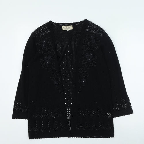 Abel Womens Black Roll Neck Acrylic Cardigan Jumper Size M