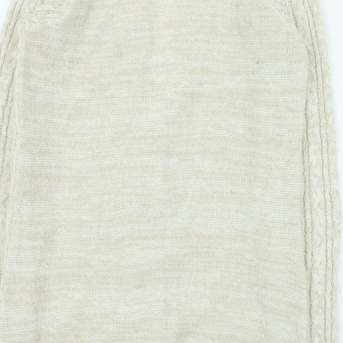 Red Herring Womens Beige V-Neck Acrylic Cardigan Jumper Size 14