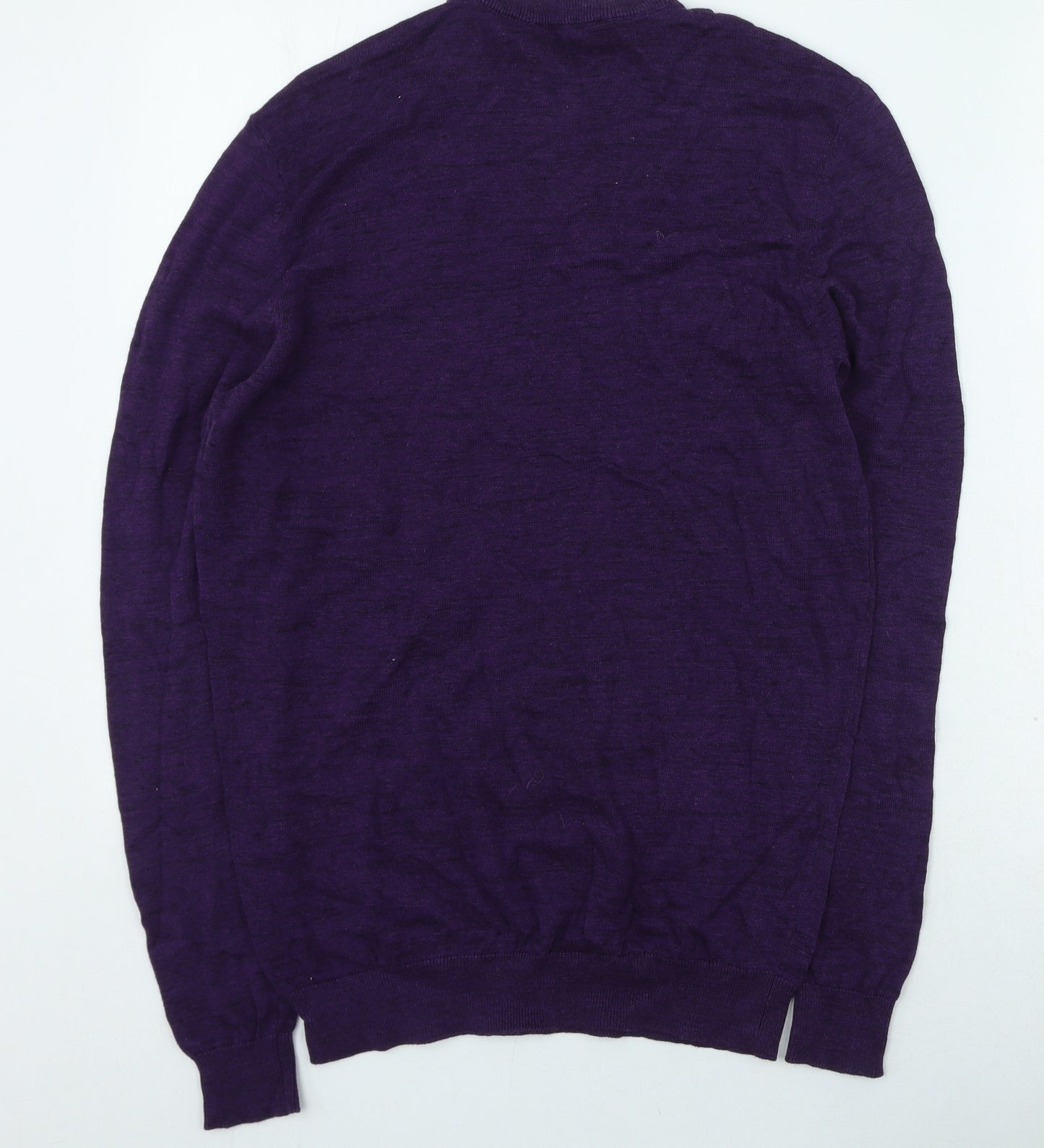 George Mens Purple Round Neck Cotton Pullover Jumper Size S