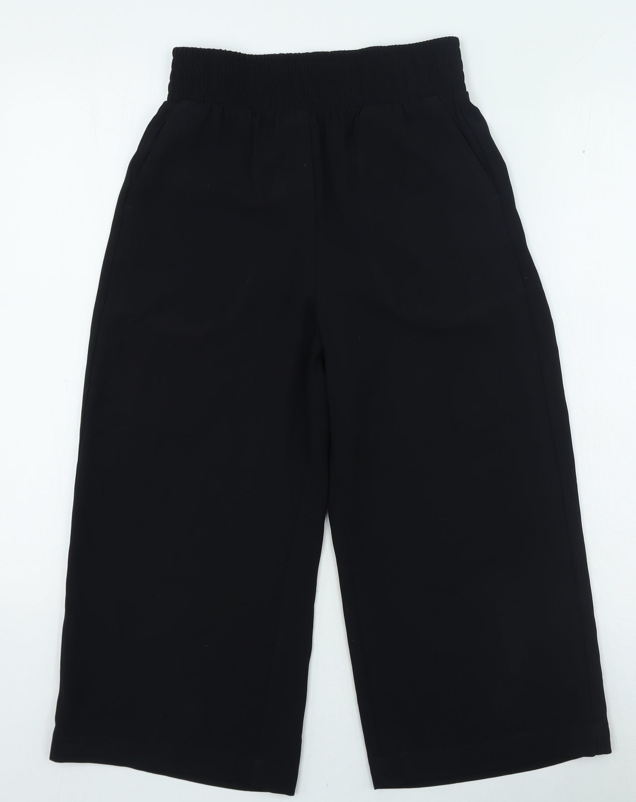 NEXT Girls Black Polyester Cropped Trousers Size 11 Years Regular
