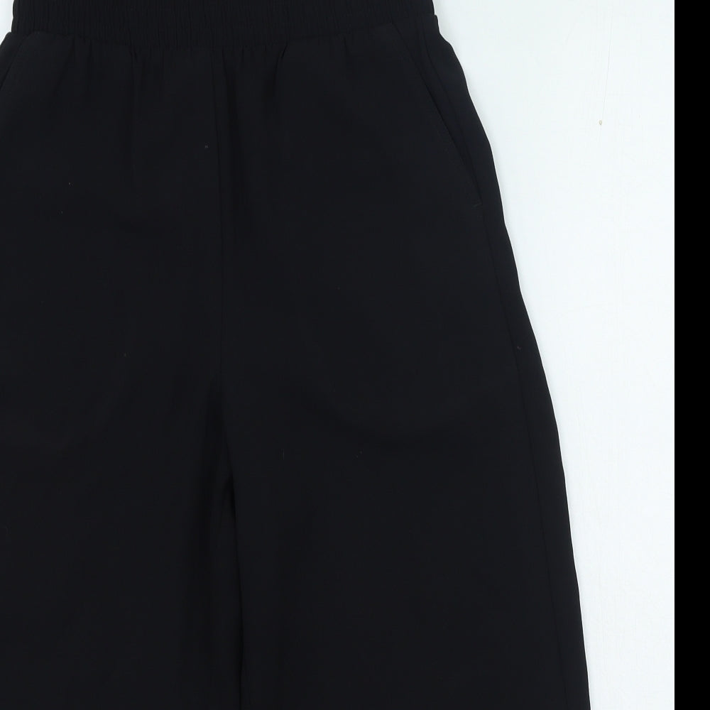 NEXT Girls Black Polyester Cropped Trousers Size 11 Years Regular