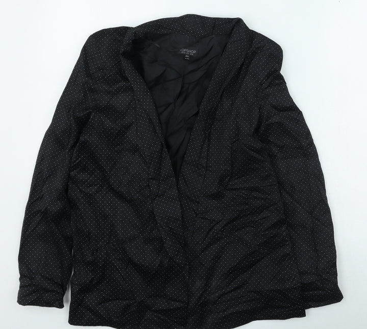 Topshop Womens Black Polka Dot Jacket Size 10