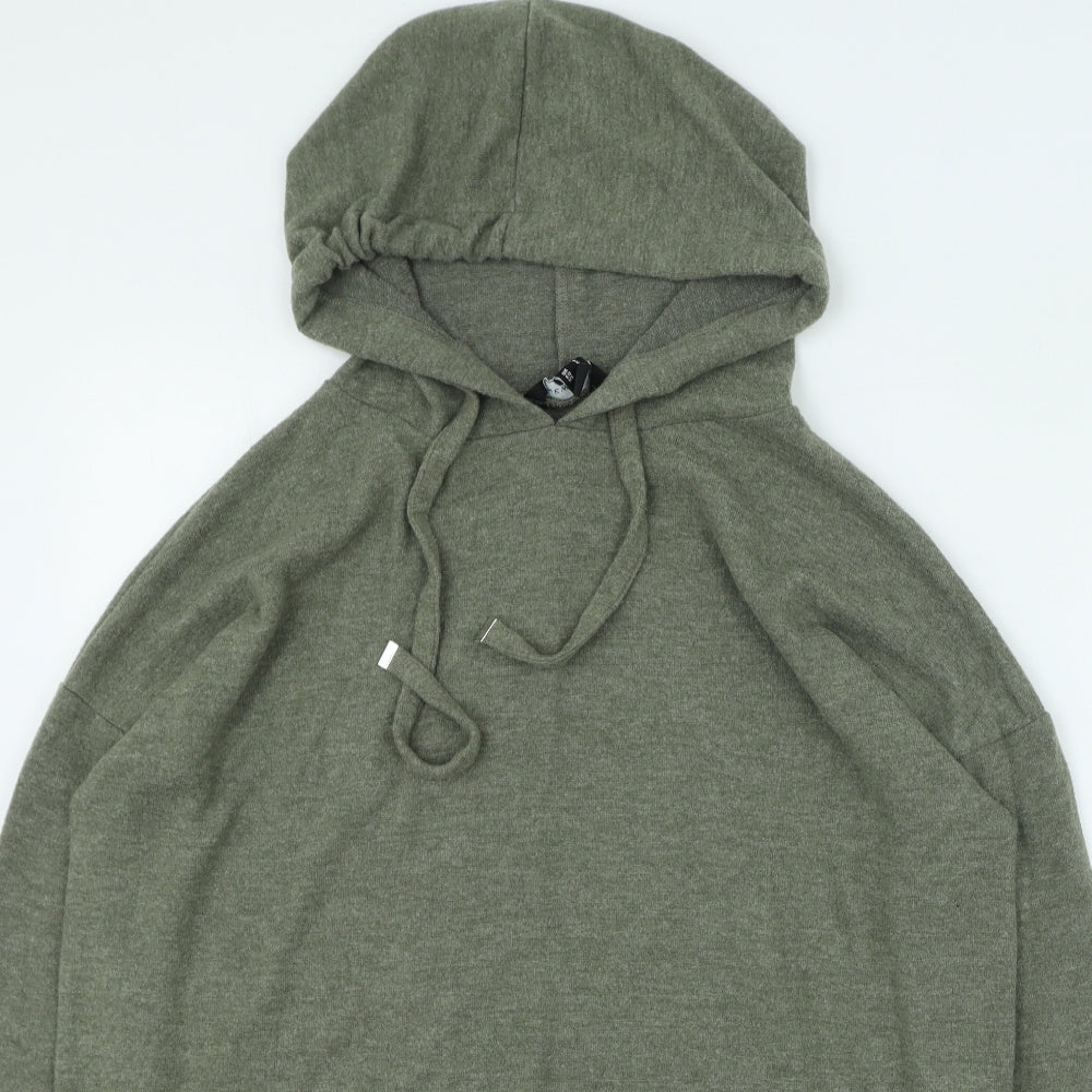 New Look Womens Green Polyester Pullover Hoodie Size S