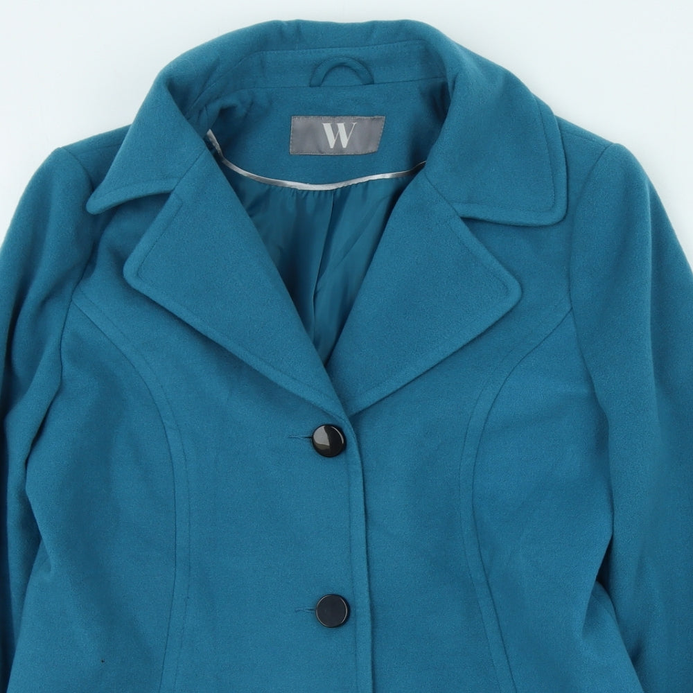 BHS Womens Blue Trench Coat Coatigan Size 10