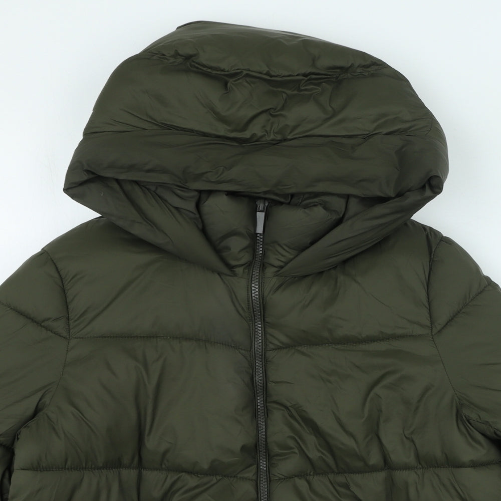 Primark Womens Green Puffer Jacket Coat Size 10 - `