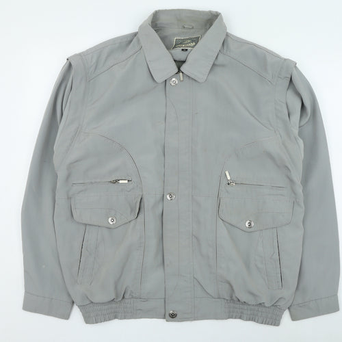 Pedeha Mens Grey Bomber Jacket Jacket Size XL
