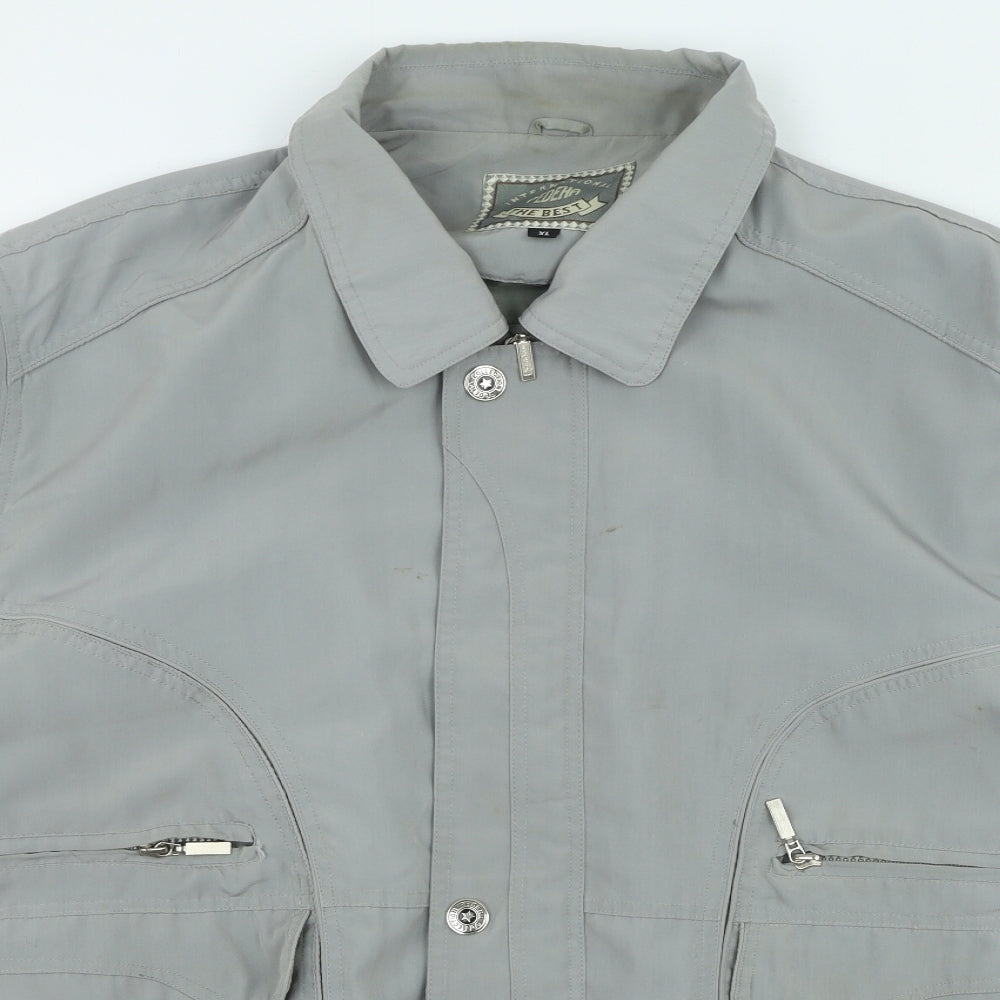 Pedeha Mens Grey Bomber Jacket Jacket Size XL