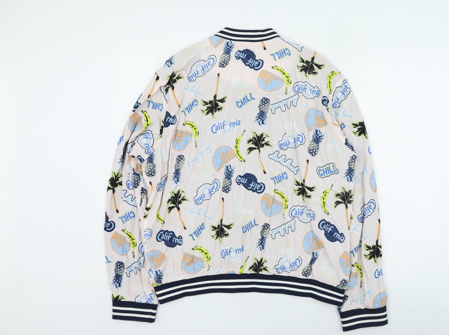 Juicy Couture Womens Multicoloured Bomber Jacket Jacket Size XL - palm trees