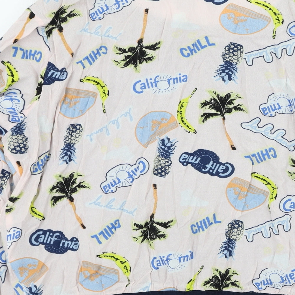 Juicy Couture Womens Multicoloured Bomber Jacket Jacket Size XL - palm trees