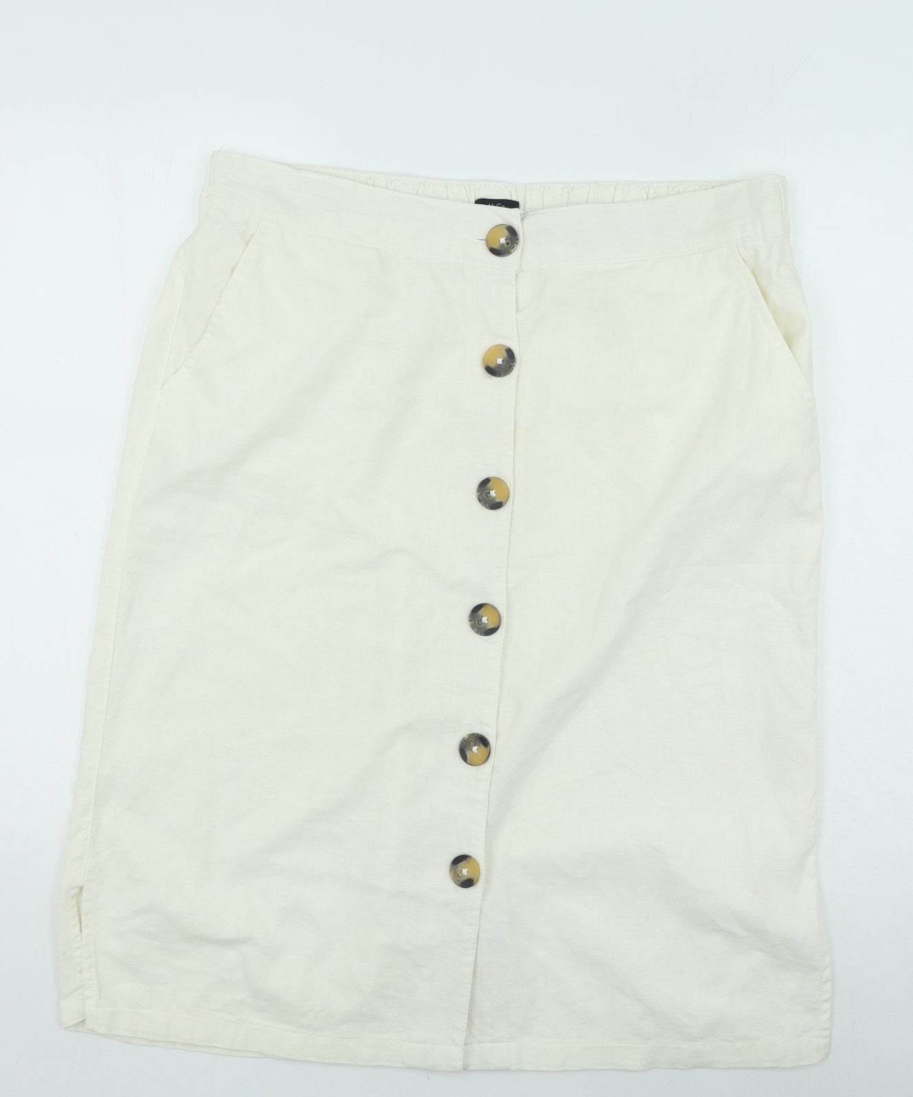 M&Co Womens Beige Linen A-Line Set Size 16