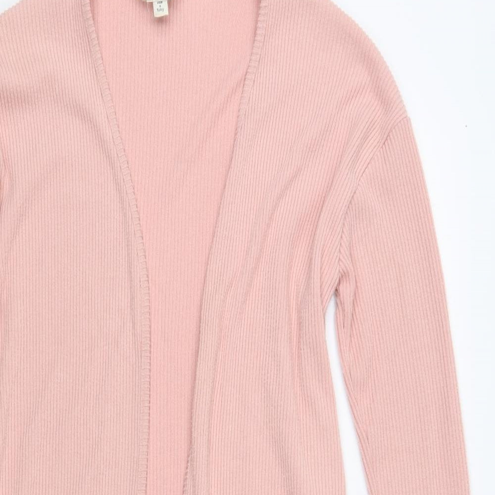 Miss Selfridge Womens Pink V-Neck Polyester Cardigan Jumper Size S