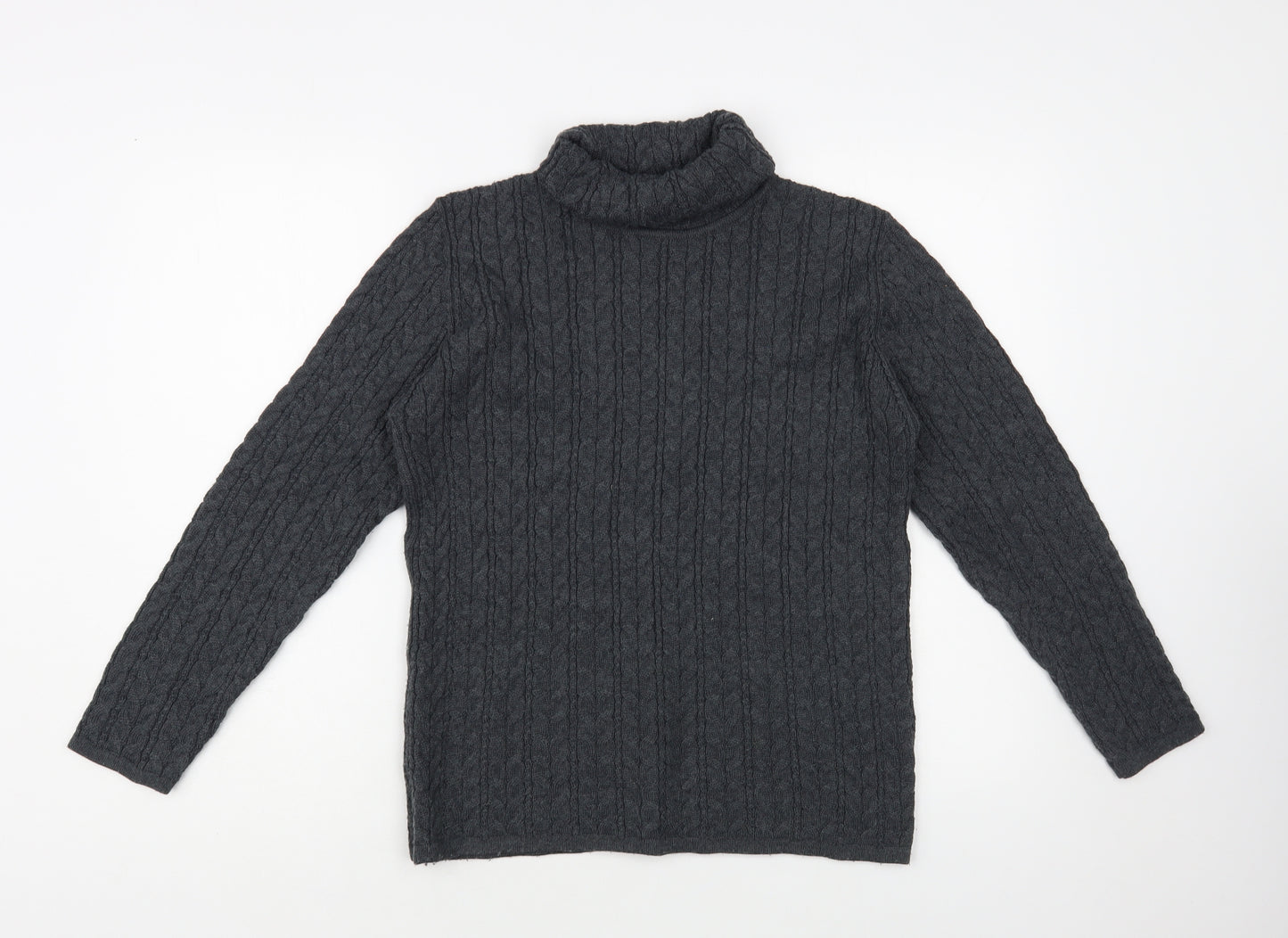 Cotswold Collection Womens Grey Roll Neck Acrylic Pullover Jumper Size M