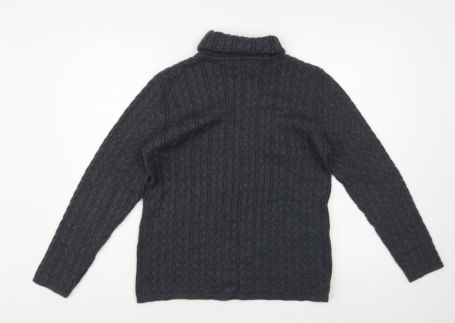 Cotswold Collection Womens Grey Roll Neck Acrylic Pullover Jumper Size M