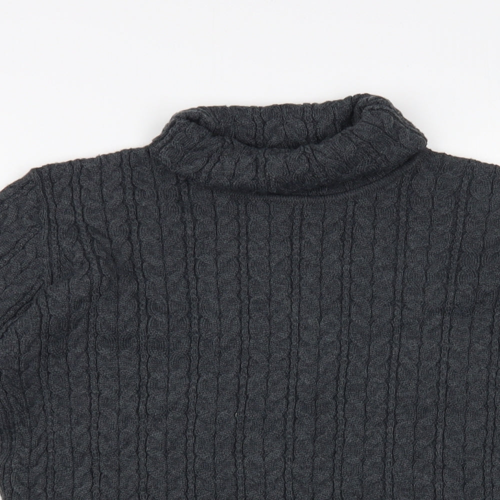 Cotswold Collection Womens Grey Roll Neck Acrylic Pullover Jumper Size M