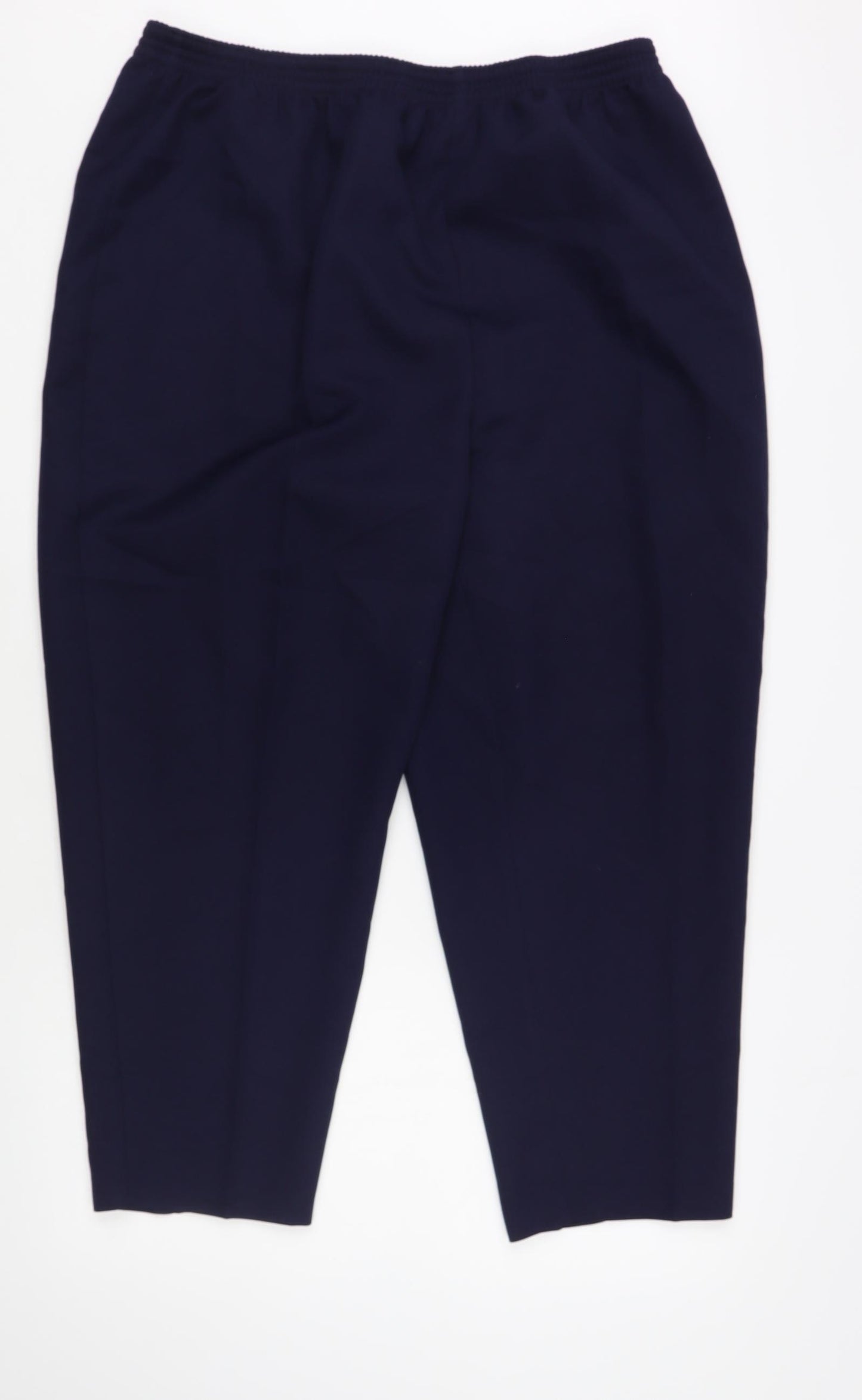 Slima Womens Blue Polyester Cropped Trousers Size 20 L25 in Regular