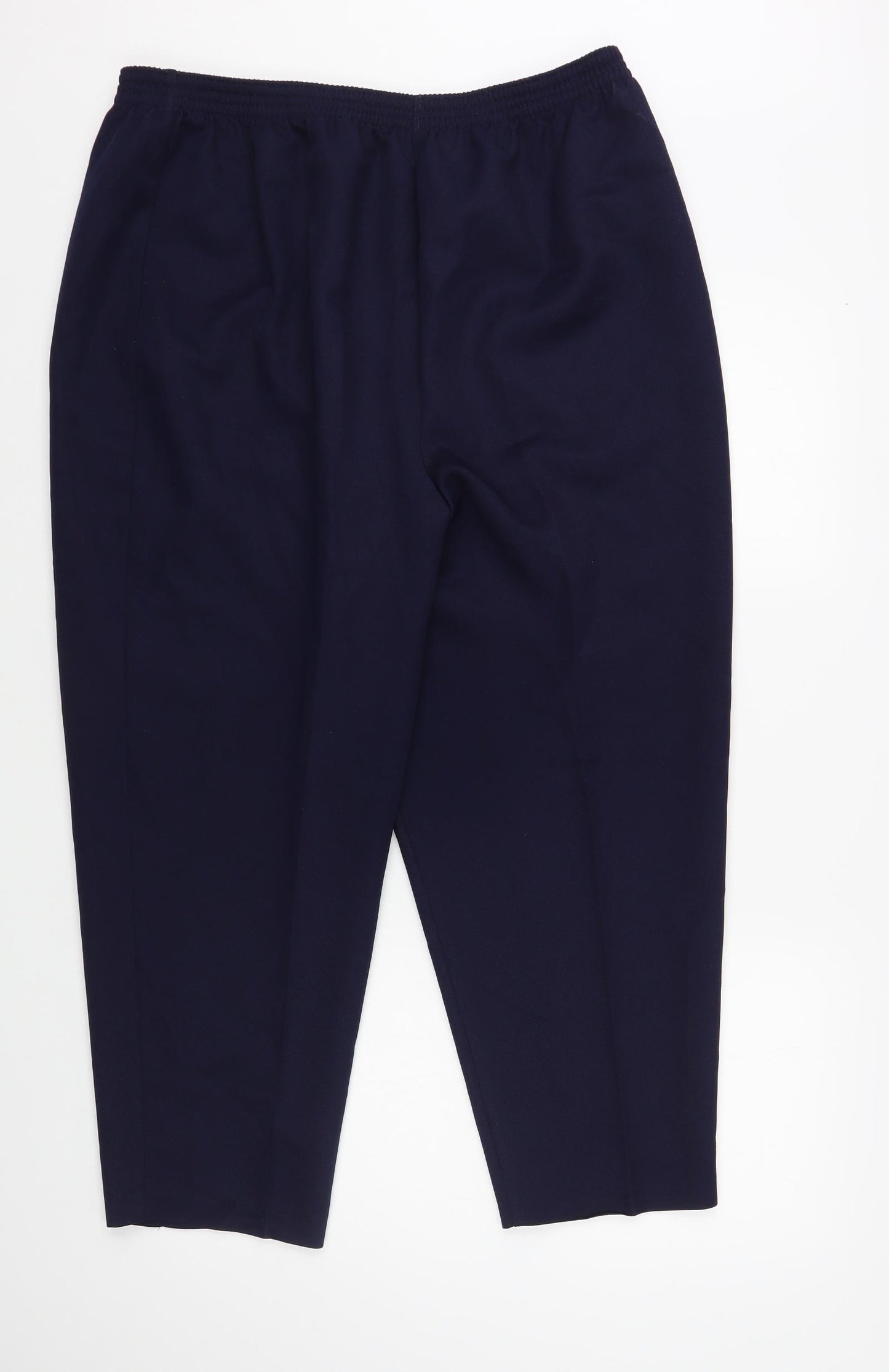 Slima Womens Blue Polyester Cropped Trousers Size 20 L25 in Regular