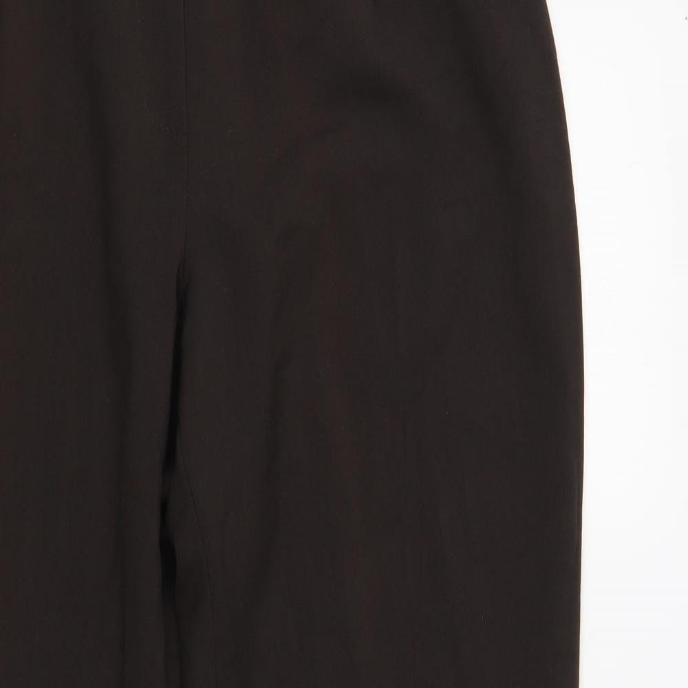 BASSINI Womens Brown Polyester Trousers Size 16 L30 in Regular Button