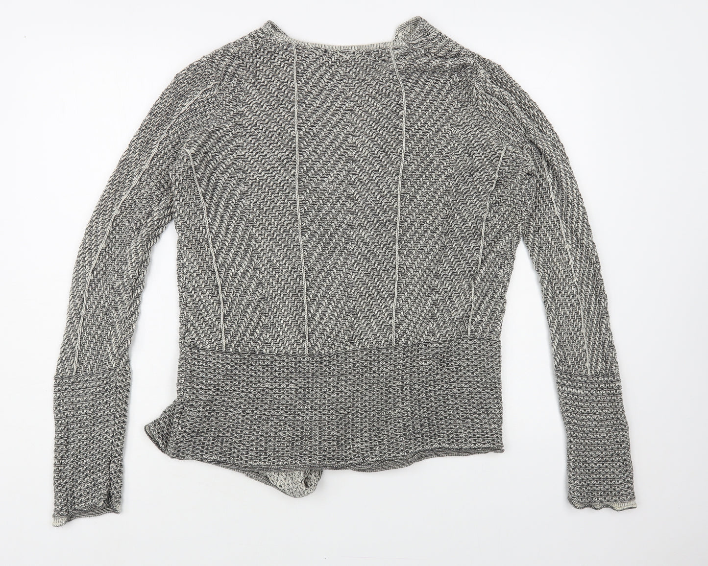 Eight Eight Eight Womens Grey V-Neck Cotton Cardigan Jumper Size M