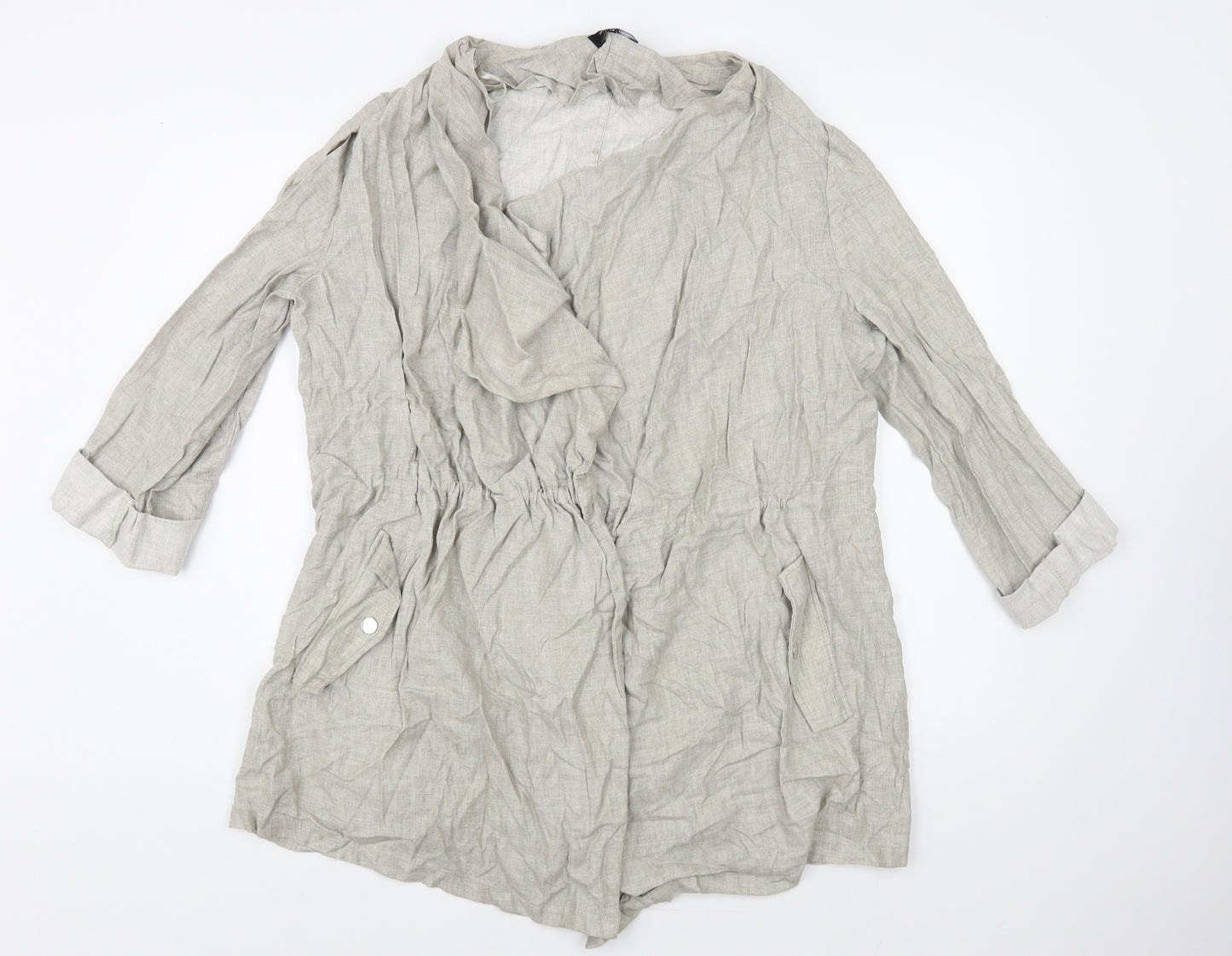 New Look Womens Grey Jacket Blazer Size 14 Drawstring