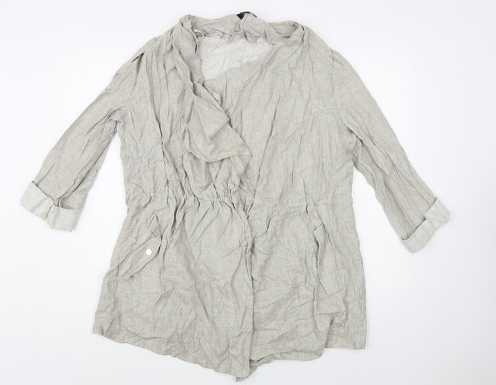 New Look Womens Grey Jacket Blazer Size 14 Drawstring