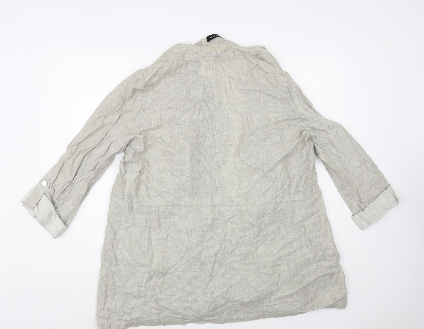 New Look Womens Grey Jacket Blazer Size 14 Drawstring