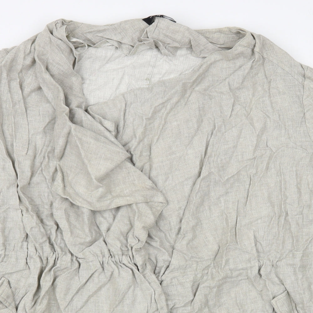 New Look Womens Grey Jacket Blazer Size 14 Drawstring