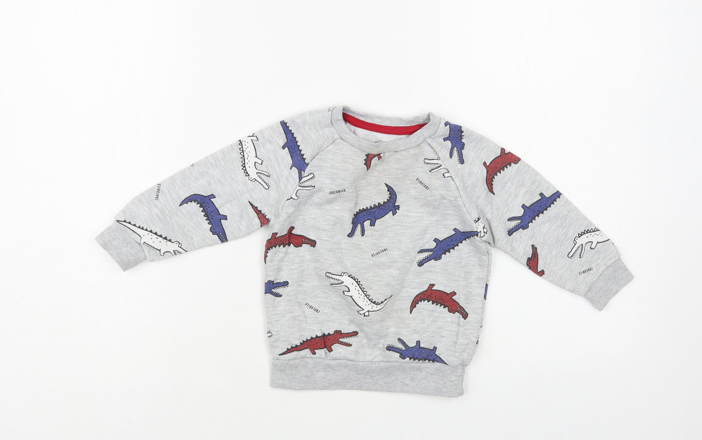 Primark Baby Grey Geometric Cotton Pullover Jumper Size 12-18 Months Pullover - Dinosaur Print