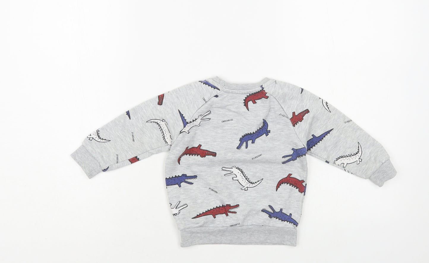 Primark Baby Grey Geometric Cotton Pullover Jumper Size 12-18 Months Pullover - Dinosaur Print