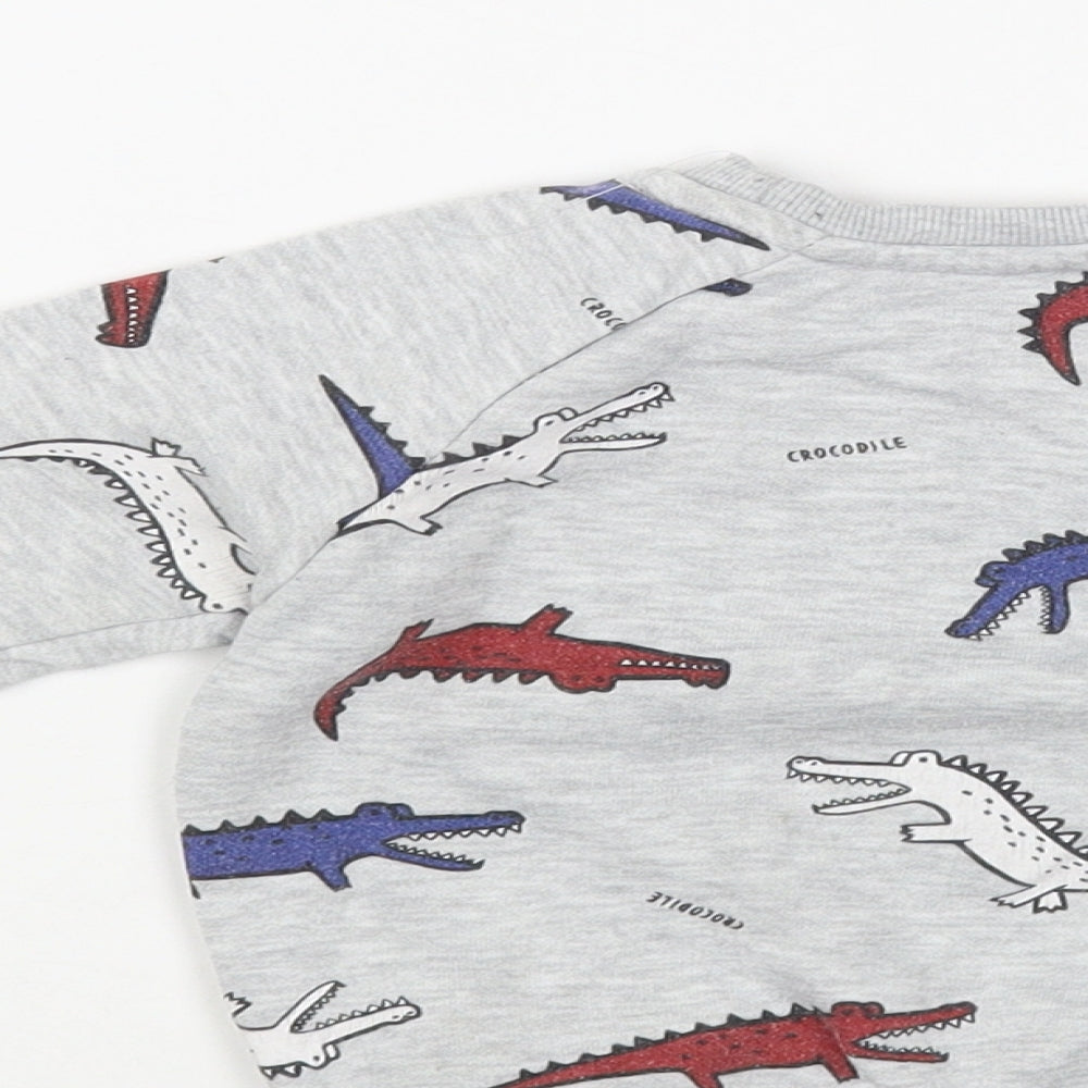 Primark Baby Grey Geometric Cotton Pullover Jumper Size 12-18 Months Pullover - Dinosaur Print