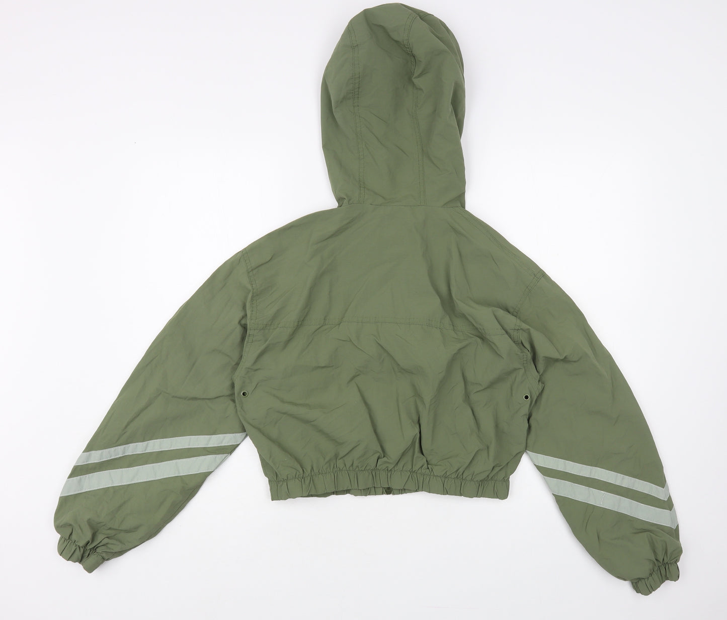 Bershka Womens Green Windbreaker Jacket Size M Zip