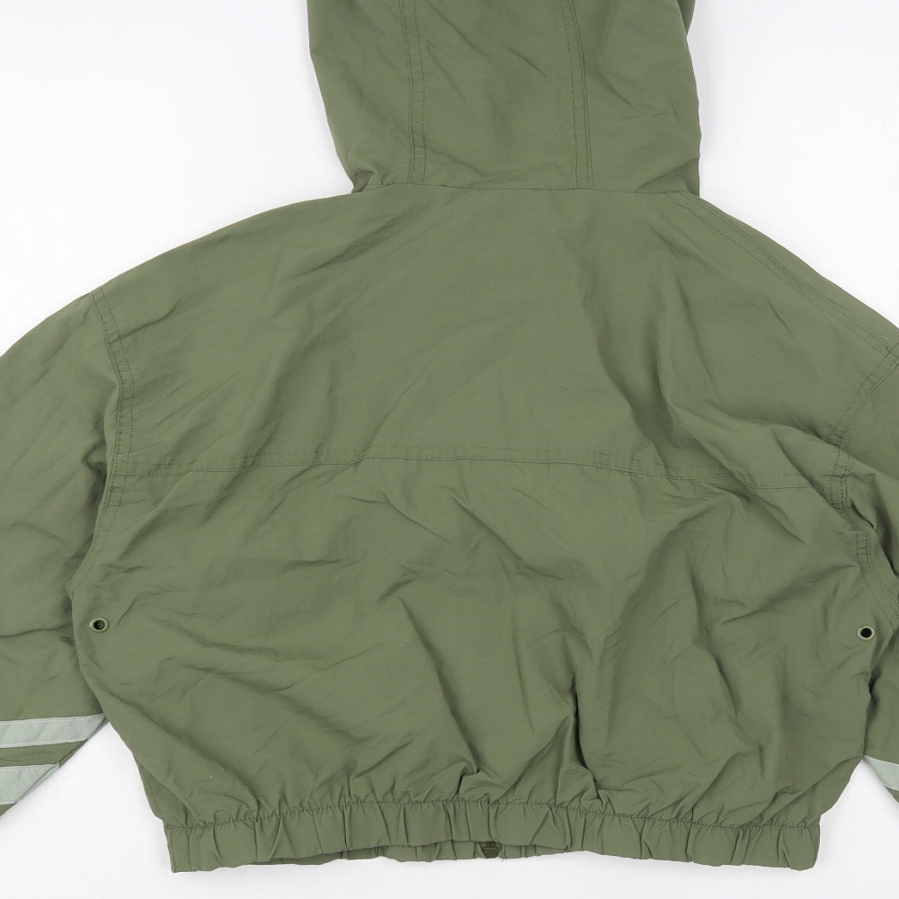 Bershka Womens Green Windbreaker Jacket Size M Zip